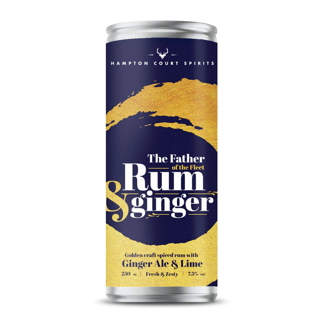 Hampton Court Spirits The Father of the Fleet Rum & Ginger Cans 12 x 250ml